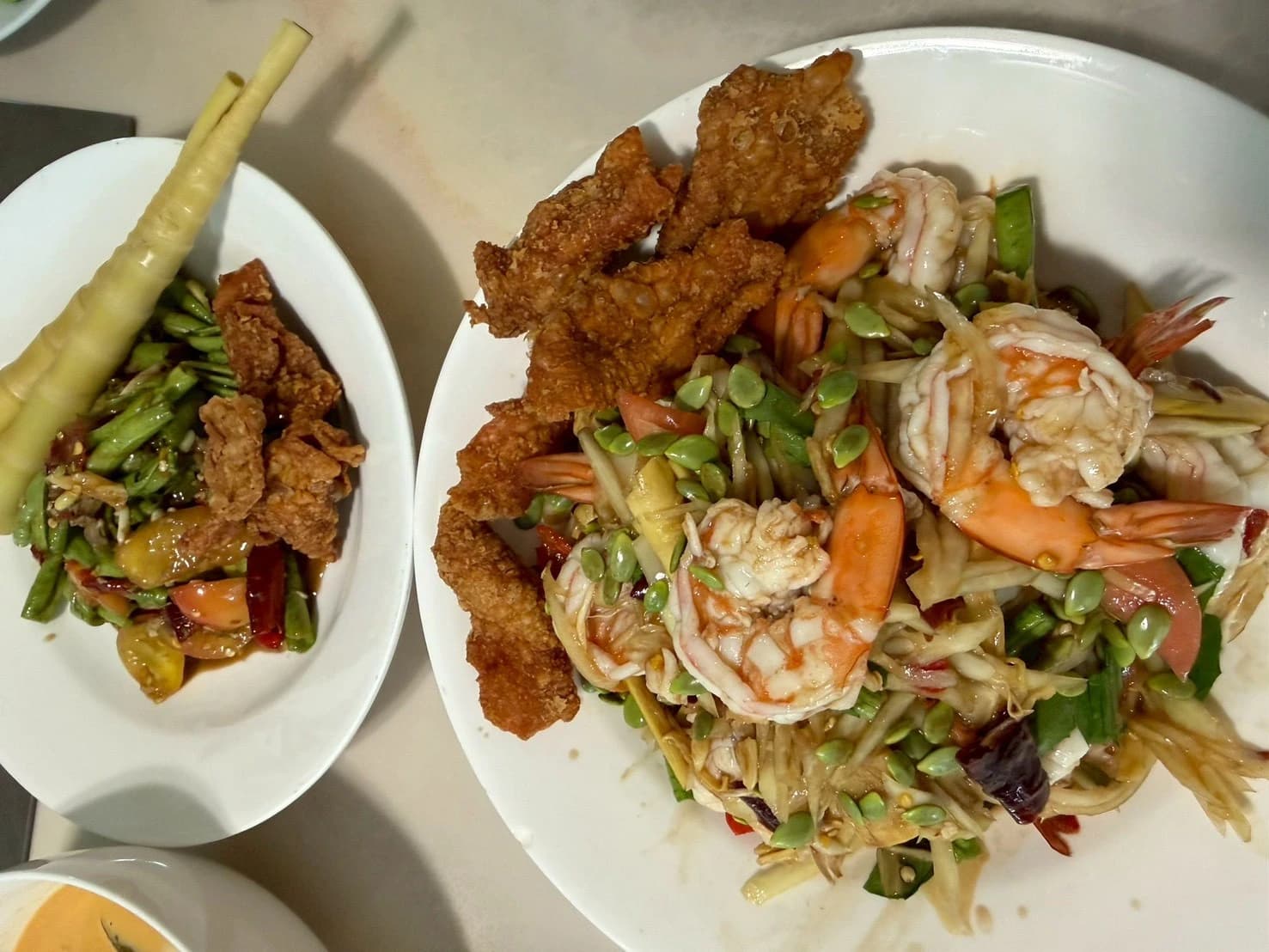 ตำกุ้งสด — Som Tum · Fresh Shrimp